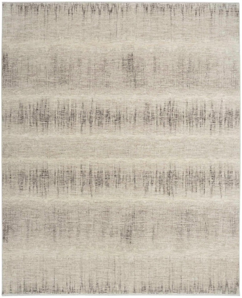 Calvin Klein Notes Ivory Charcoal Not06 Polyester Contemporary Area Rug - 8 Ft X 10 Ft - Ivory Charcoal