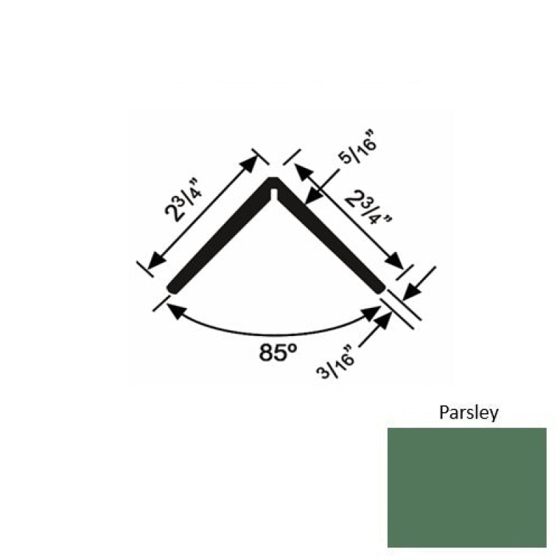 Solid 19 Parsley Rubber Corner Guard - 2 3/4" X 2 3/4" X 54"