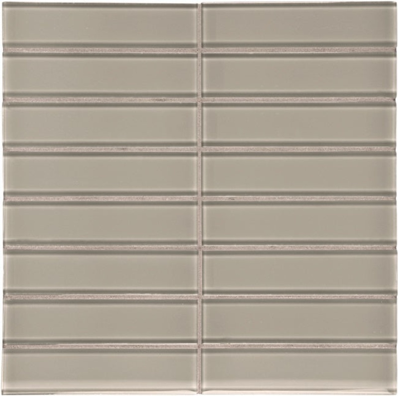 Aquatica Element Smoke Glass Mosaic - 1.50" X 6" Stacked - Glossy