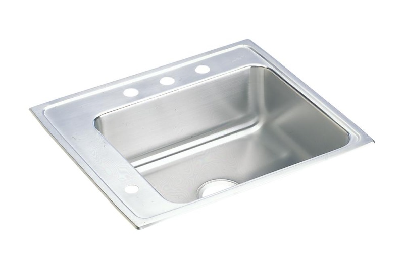 Drkad222055l3 Lustertone Classic Stainless Steel Drop In Single Bowl Kitchen Sink - 22" X 19 1/2" X 5 1/2" - Stainless Steel
