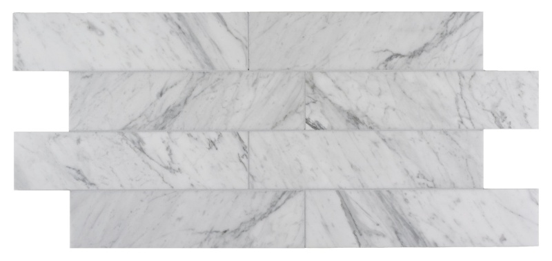 Bianco Venatino Marble Tile - Honed - 4" x 16"