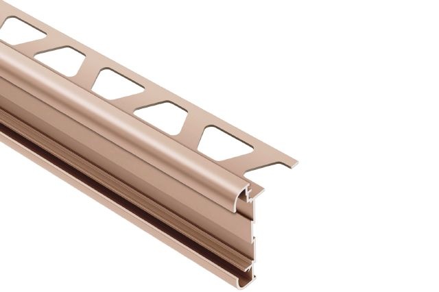 Rondec Ct Double Rail Bullnose Metal Tile Edging Trim - Satin Copper Anodized Aluminum