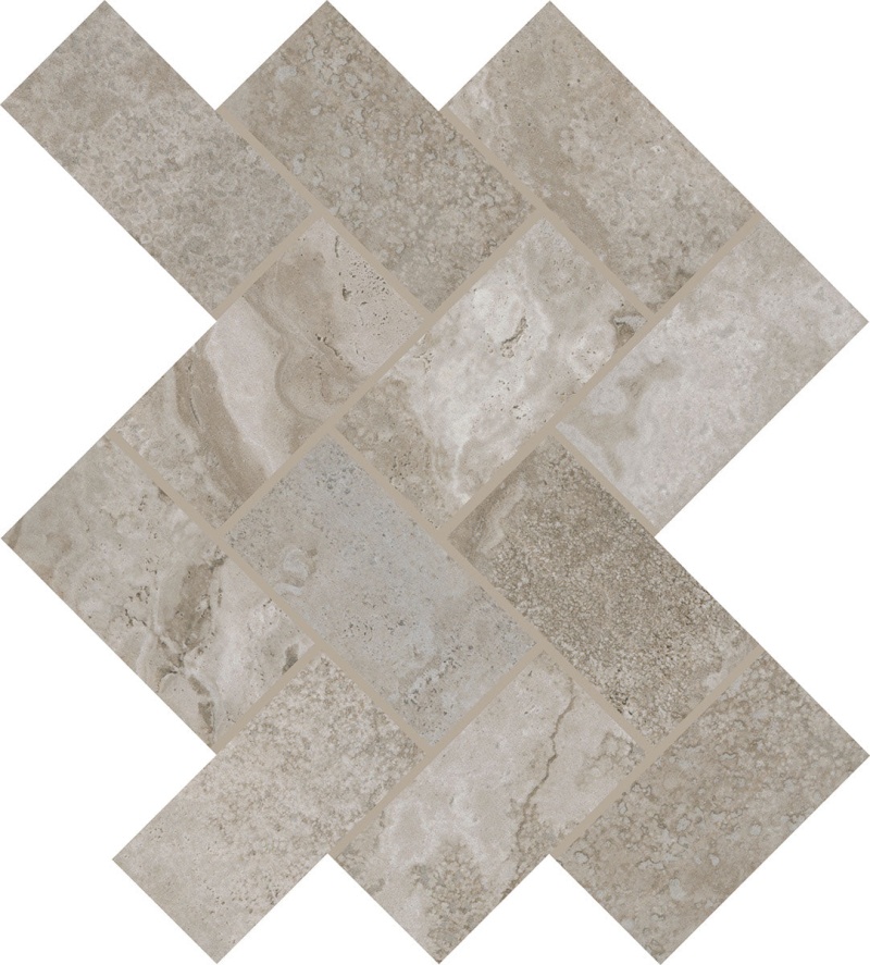 Archaia Atlas Gray Ceramic Mosaic - 2" X 4" Herringbone - Matte