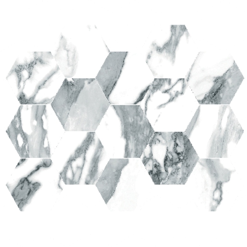 Crash Blanco Porcelain Mosaic - Hexagon