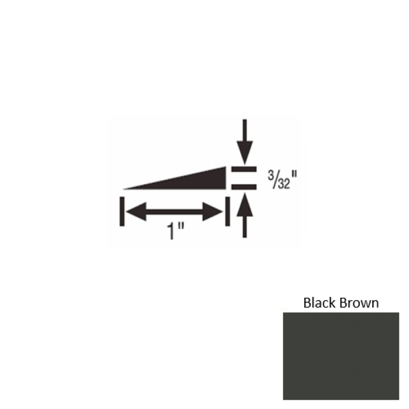 Solid 48 Black Brown Rubber Reducer Strip