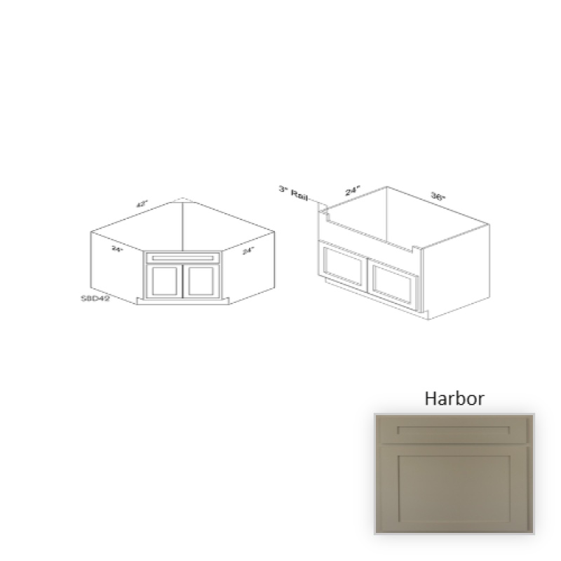 Sbf36 Harbor Wood Kitchen Sink Base Cabinet - 36" X 34.5" X 24" (Assembly Required) - Harbor