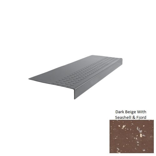 Spextones Dark Beige With Seashell & Fjord Type 550 Distinct Designs Rubber - 12" X 72" Stair Tread - Rbt Radial High Profile Design