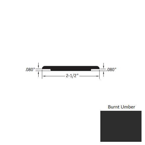 Johnsonite Burnt Umber Vinyl Moulding / Trim - 2 1/2" X 12 Ft (144") X .080" - .080" Wheeled Traffic Transition - Wheeled Traffic Transition
