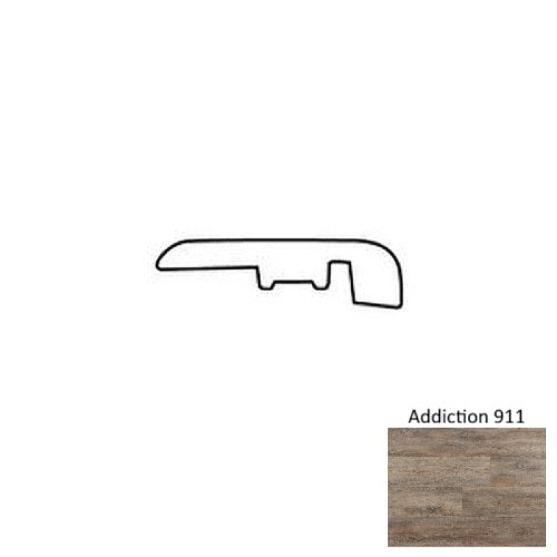 Addiction 911 Luxury Vinyl Moulding / Trim - 1 3/8" X 94" End Cap - Urethane
