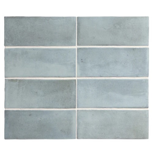 Soco Light Blue Porcelain Tile - Matte - 2" x 6"
