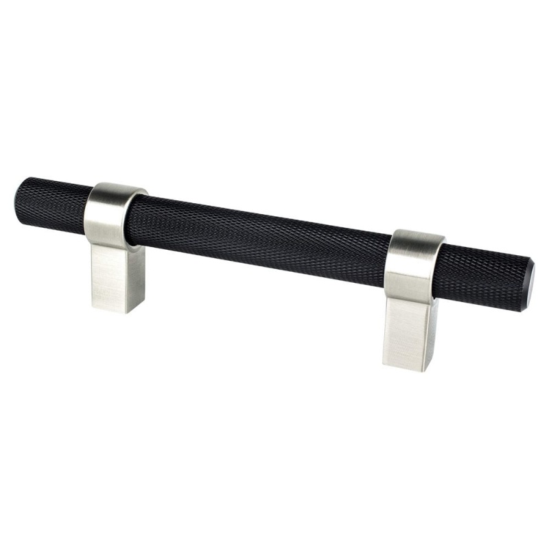 Berenson Radial Reign Aluminum Bar Pull - Matte Black / Brushed Nickel