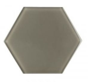 Vetro Winter Taupe Glass Tile - Glossy - 6" X 6" Hexagon