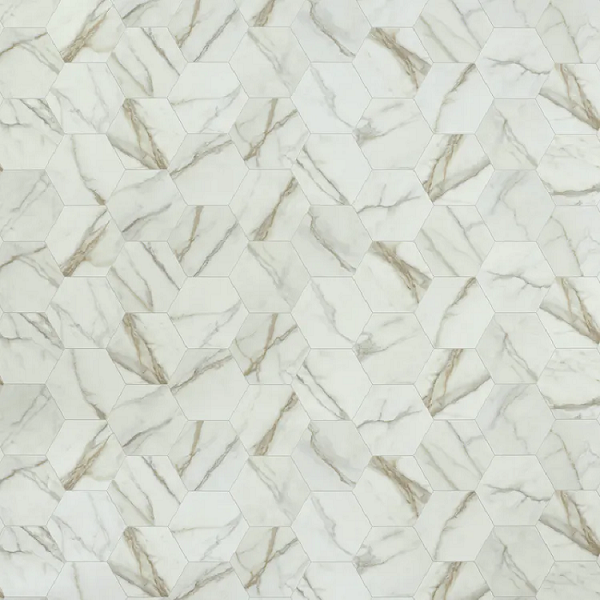 Gold Carrara Ivory Resilient Luxury Sheet Vinyl