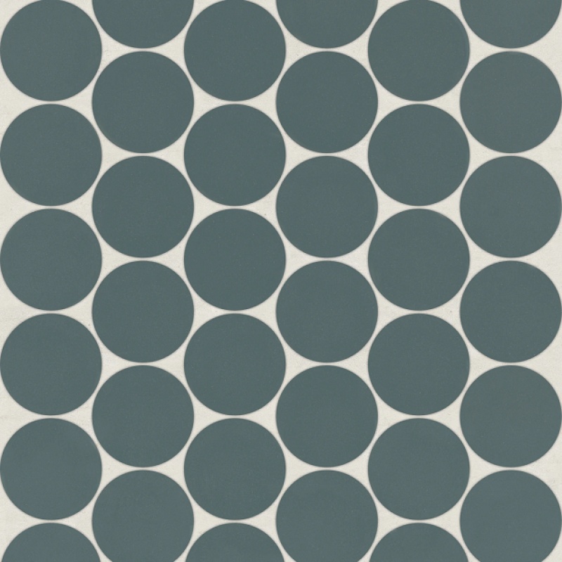 Marin Ocean Teal Porcelain Mosaic - 2" X 2" Penny Round - Matte