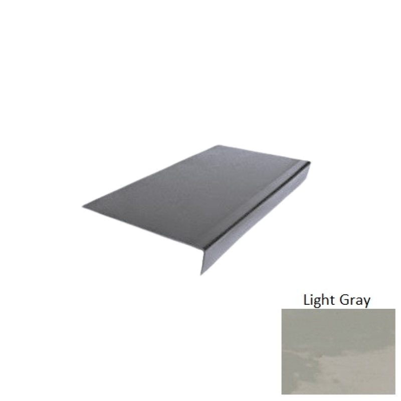 Evolving Styles Creative Elements Light Gray Type 900 Distinct Designs Rubber - 12 1/2" X 72" Stair Tread - Hammered