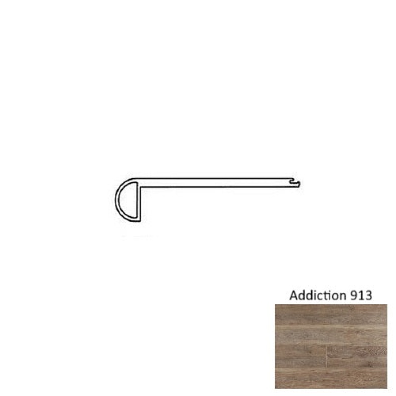 Addiction 913 Luxury Vinyl Moulding / Trim - 4.5" X 94.48" Flush Stair Nose - Urethane