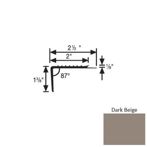 Flextones Dark Beige Vinyl Square Stair Nosing