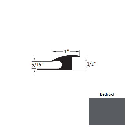 Johnsonite Bedrock Vinyl Moulding / Trim - 1" X 12 Ft (144") X 5/16" - 1/2" Adaptor - Adaptor