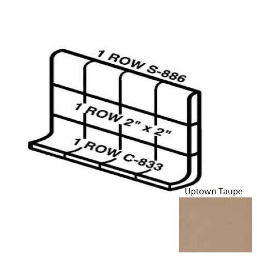 Keystones Unglazed Mosaic Uptown Taupe Porcelain Wall Trim - 5" X 12" Built Up Base (Mb5b) - Matte