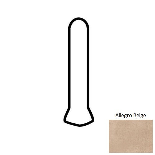 Chord Allegro Beige Porcelain Floor & Wall Trim - 1" X 6" Cove Base Outcorner - Unpolished