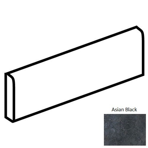 Continental Slate Asian Black Porcelain Bullnose Trim