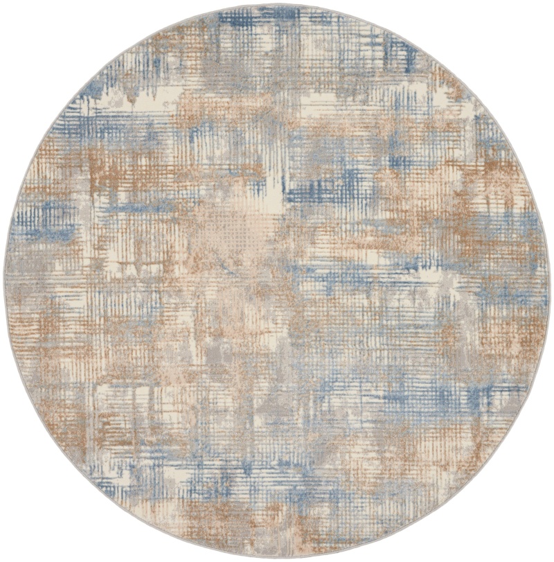 Calvin Klein Rush Blue / Beige Round Area Rug