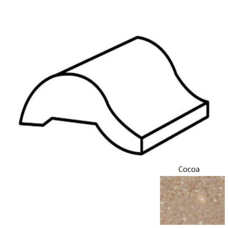 Unglazed Mosaics Cocoa Porcelain Floor Trim - 1" X 2" Swimming Pool Nosing - Unglazed