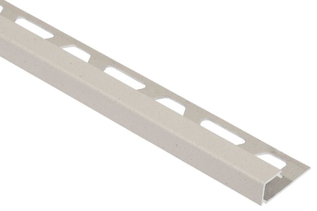Quadec Square Edge Metal Tile Edging Trim - Ivory Textured Color Coated Aluminum