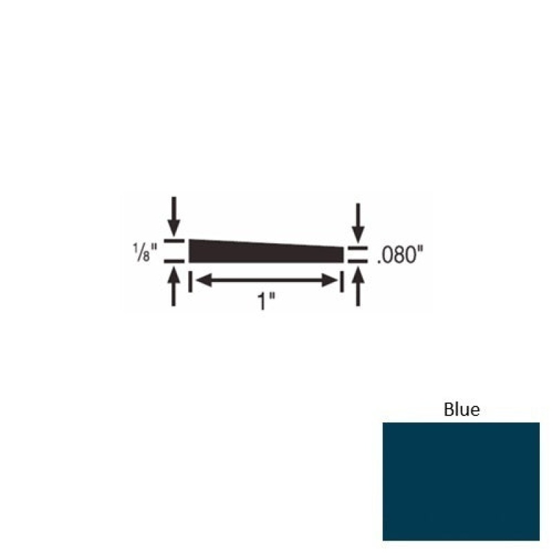 Solid 59 Blue Rubber Reducer Strip - 1" X 9 Ft (108") X 1/8"