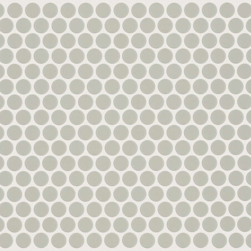 Grandeur Sage Porcelain Mosaic - Penny Round - Matte