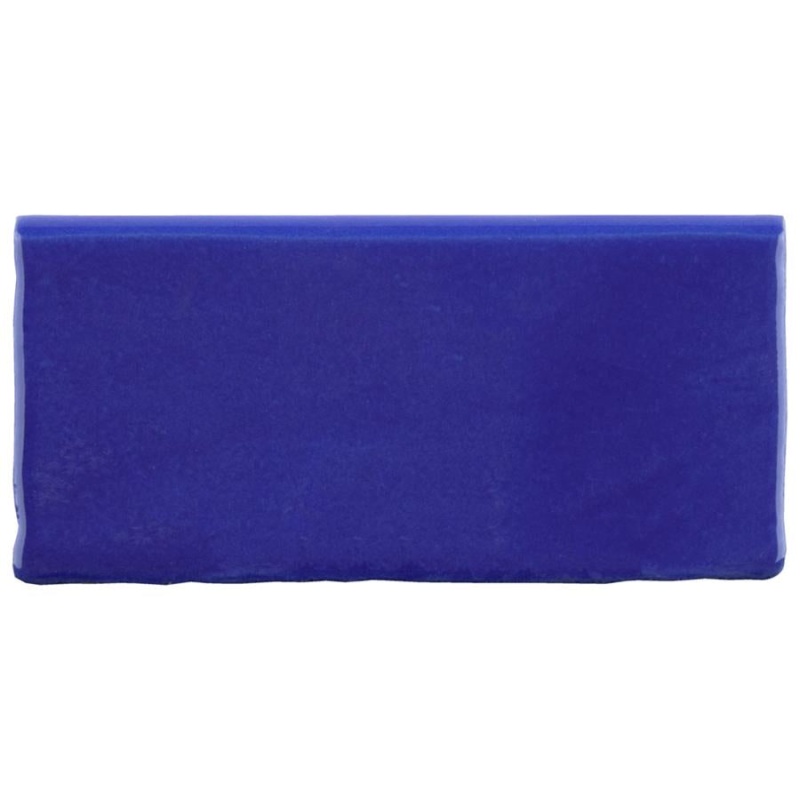 Viva Azul Ceramic Wall Trim, 3" x 6" Bullnose, Glossy