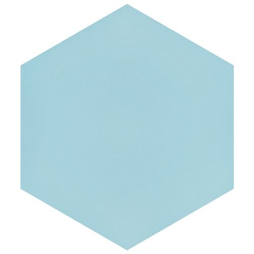 Textile Aqua Porcelain Tile - Glossy Hexagon
