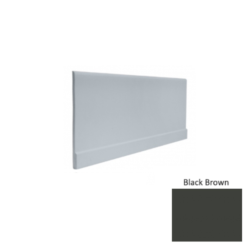 Contours #00 Simplicity Black Brown Rubber Profiled Wall Base - Satin - 4" X 8 Ft