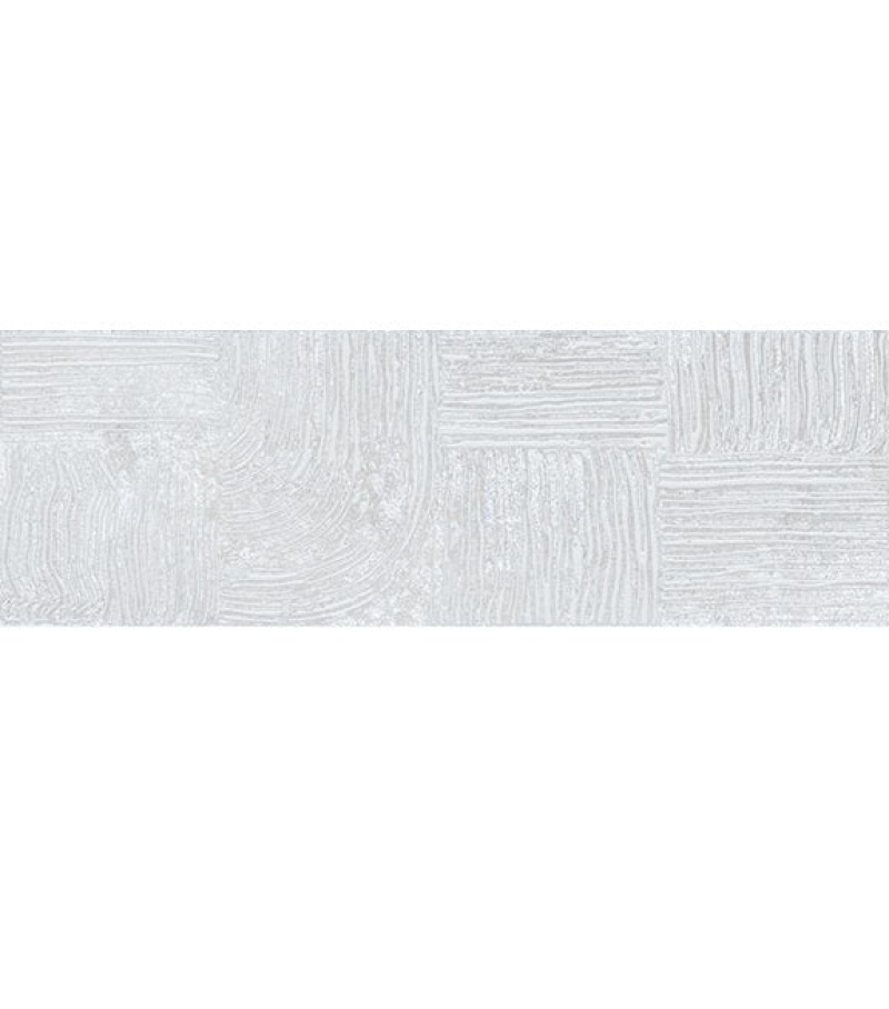Ethereal White Stucco Deco Porcelain Tile - Matte - 12" X 36"