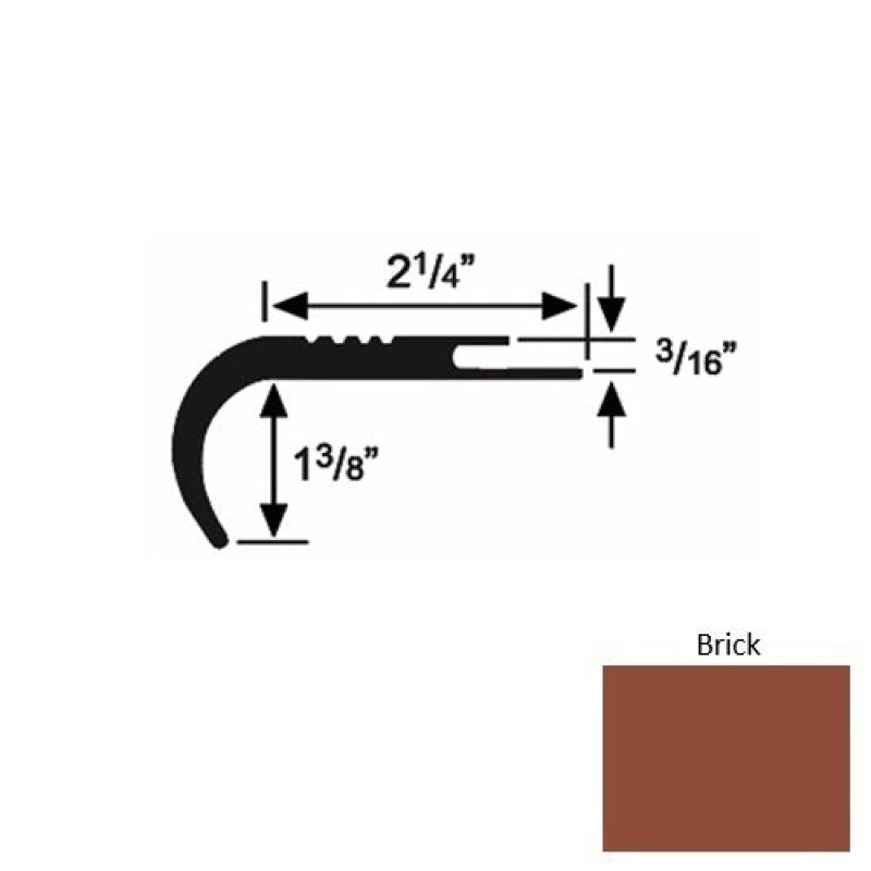 Roppe Solid 18 Brick Rubber Undercut Carpet Nosing