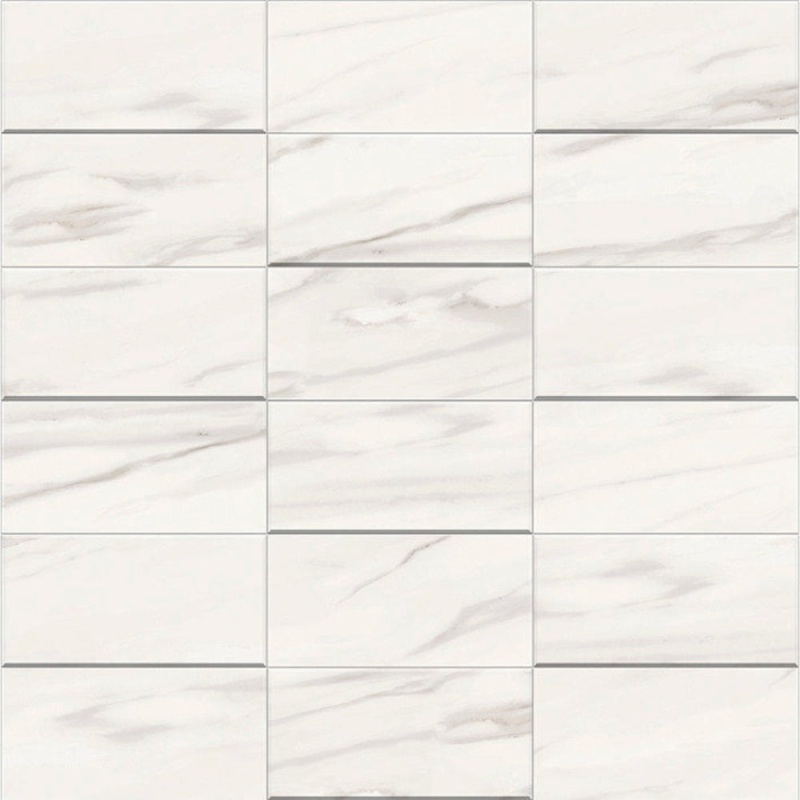 Carrara Select Venato Porcelain Mosaic - 2" X 4" Demetra - Honed