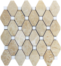 Pietra Antica Adelia Natural Stone Mosaic - Elongated Hexagon - Polished