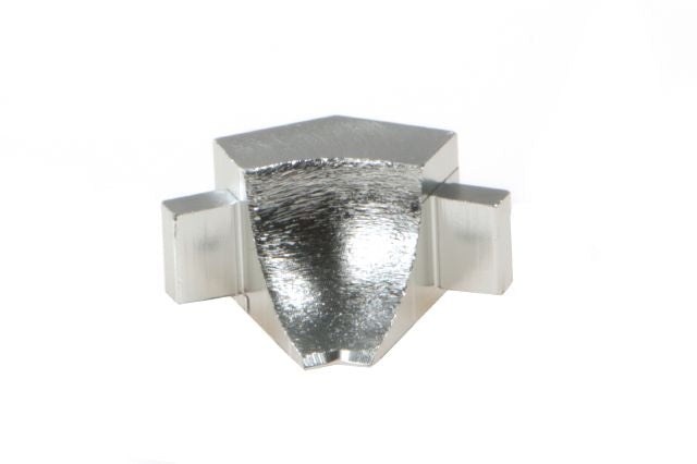 Dilex Ahka 135 Degree Inside Corner Metal Tile Edging Trim - Brushed Chrome Anodized Aluminum - 9/16" X 1"