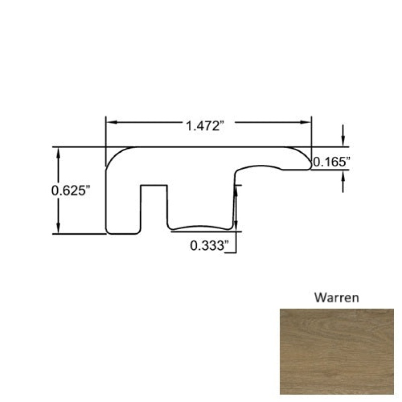 Lakeshore Warren Laminate Wood Moulding / Trim - 94" End Cap - Embossed