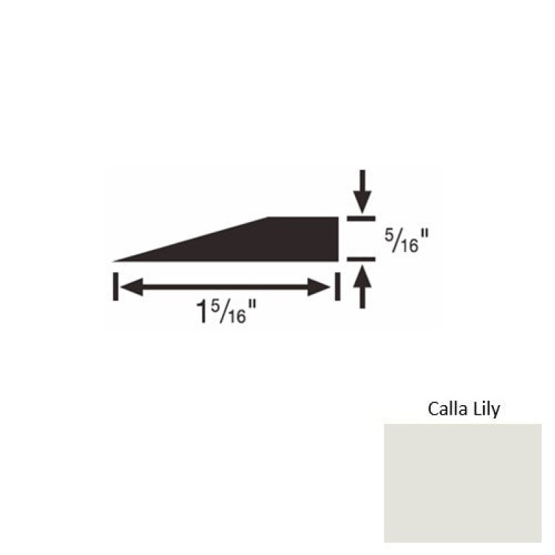 Solid 25 Calla Lily Rubber Reducer Strip - 1 5/16" X 9 Ft (108") X 5/16"