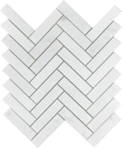 Metropolitan Thassos White Deco Marble Mosaic - Herringbone - Polished