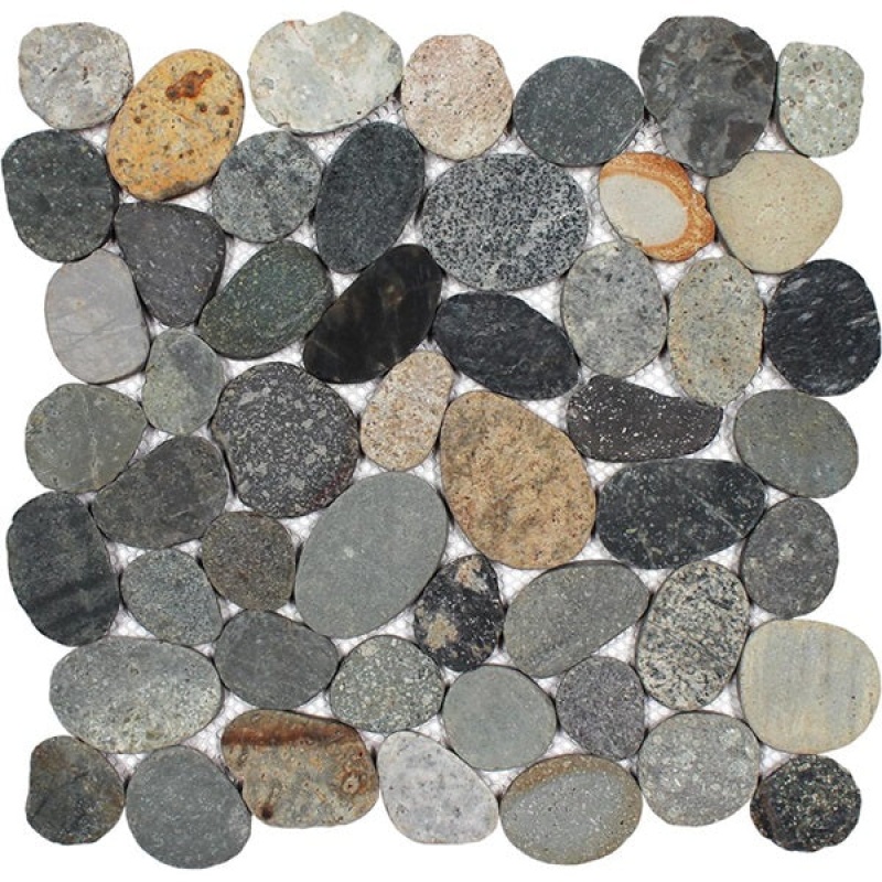Aquatica Ocean Stone Sliced Java Natural Stone Mosaic - Pebble - Matte