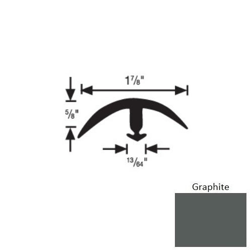 Flextones Graphite Vinyl 164 Snap Down Super Edge - 1 7/8" X 12 Ft - Thermoplastic
