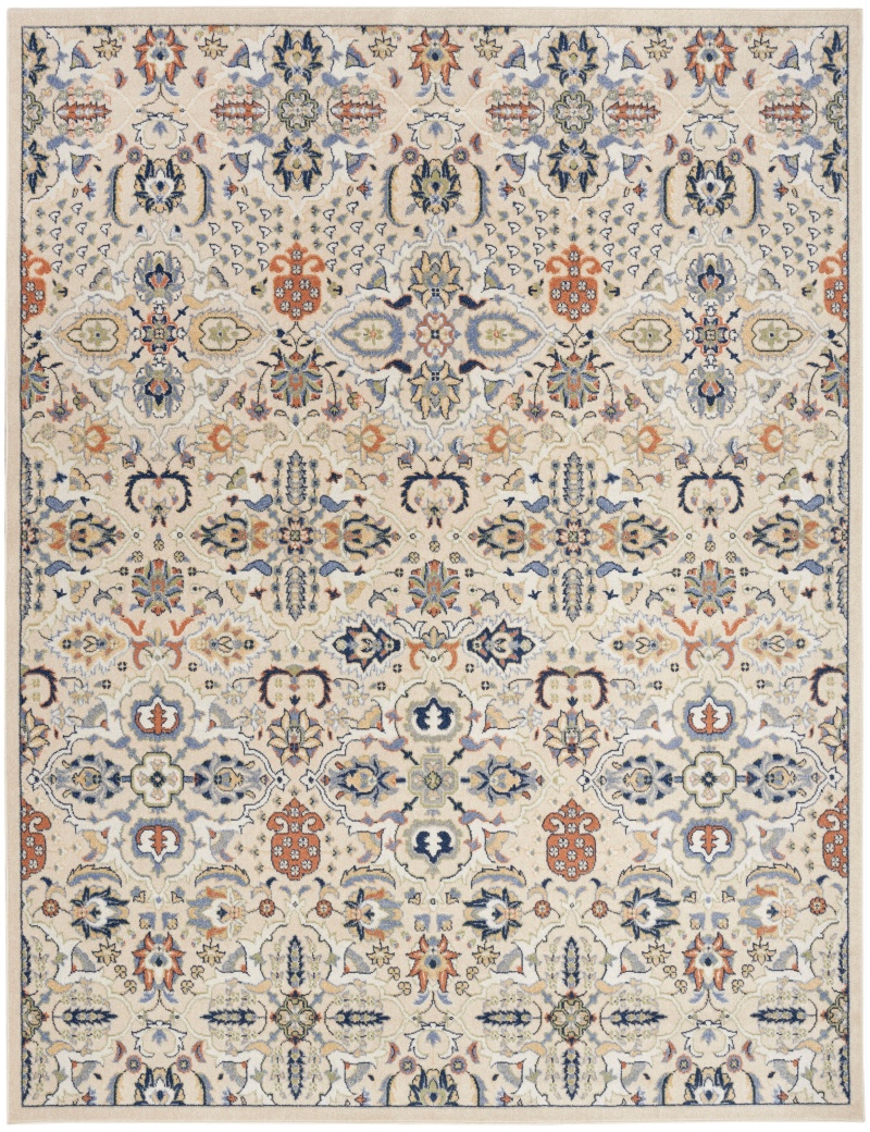 Allur Beige Polypropylene Bohemian Area Rug 8 ft x 10 ft