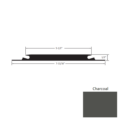 Johnsonite Charcoal Vinyl Moulding / Trim - 5 1/2" X 7 13/16" X 3 Ft (36") X 12" Carpet Insert Threshold - Carpet Insert Threshold