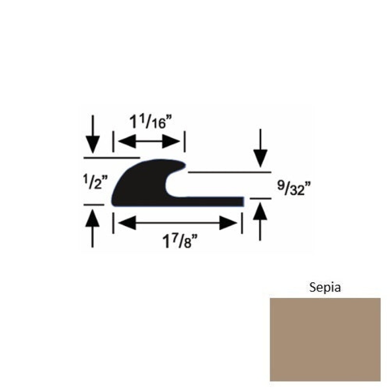 Solid 40 Sepia Rubber Carpet Edge Guard