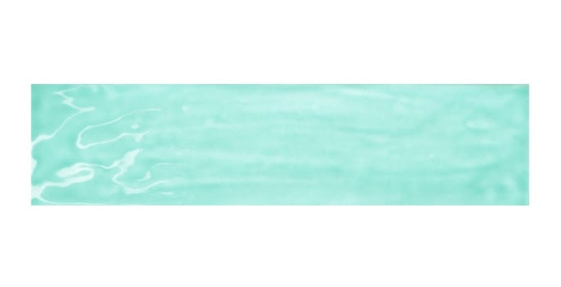 Joyful Aqua Ceramic Tile - Glossy - 4" X 16"
