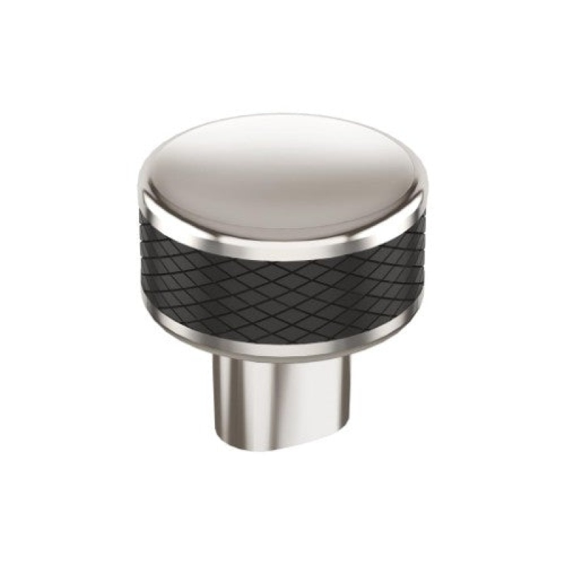 Esquire Zinc Cabinet Knob - Polished Nickel / Black Bronze - 1 1/4" (32 Mm)