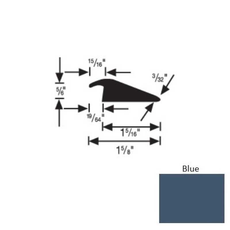 Flextones Blue Vinyl Carpet Edge Reducer With Lip