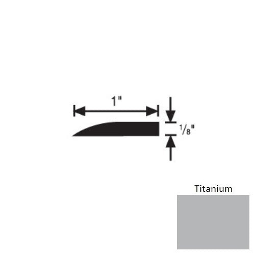 Flextones Titanium Vinyl 192A Tile Reducer Strip - 1" X 3 Ft - Thermoplastic
